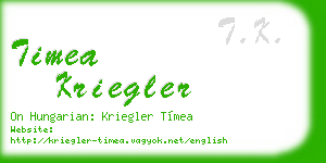 timea kriegler business card